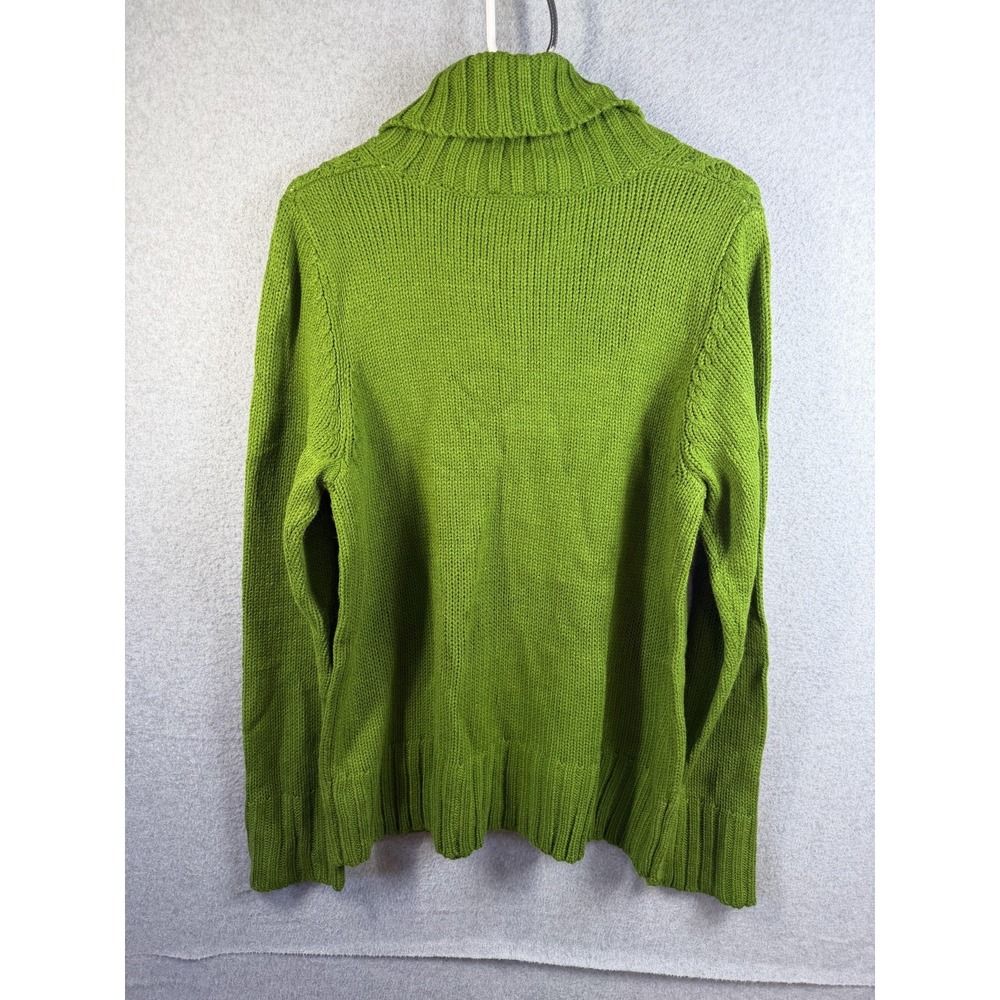 Faded Glory Sweater Womens XL Green Turtleneck Cable Knit Pullover Long Sleeve - Picture 8 of 9